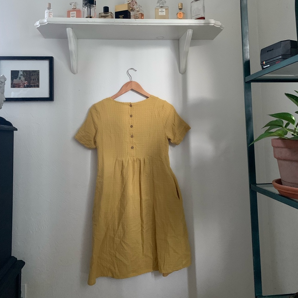 Mustard Roolee button dress